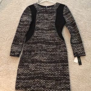 NWT “MAIA” BLACK/GRAY DRESS. GREAT ZIPPER DETAILS AND FIT. SIZE 6